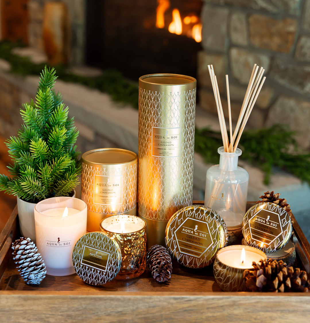 Gilded Cinnamon 4 oz Holiday Soy Candles Tin