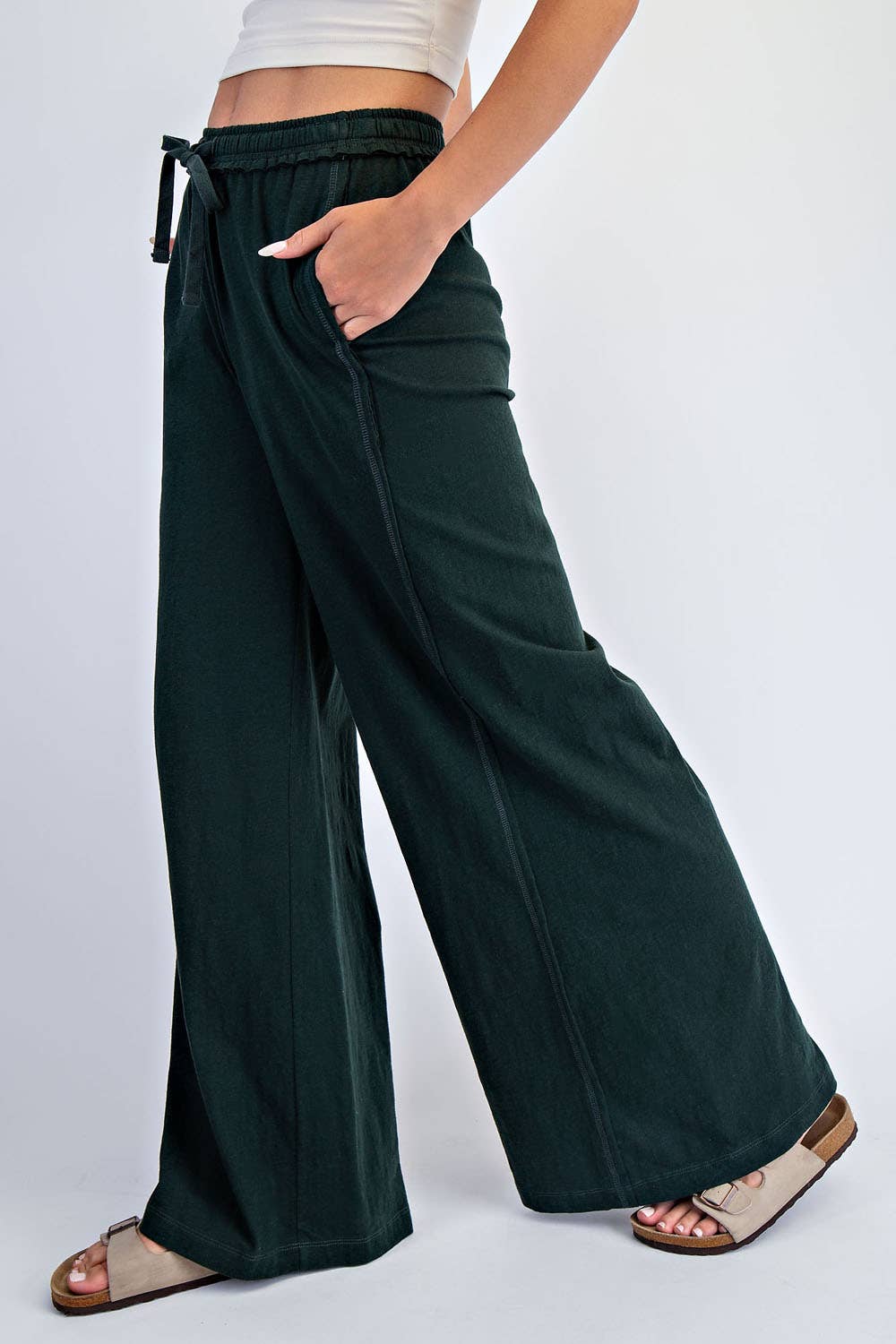 COTTON SLUB LOUNGING WIDE PANT