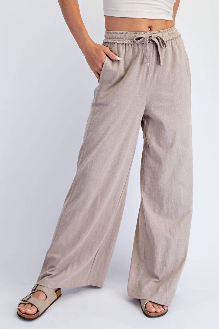COTTON SLUB LOUNGING WIDE PANT