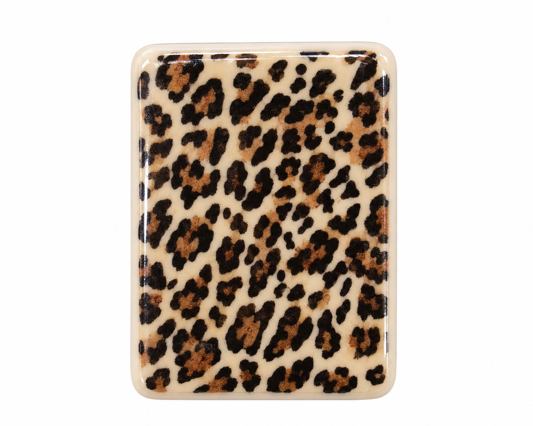 Leopard Print Mahjong Set with Mat, Tile Bag & Gift Box