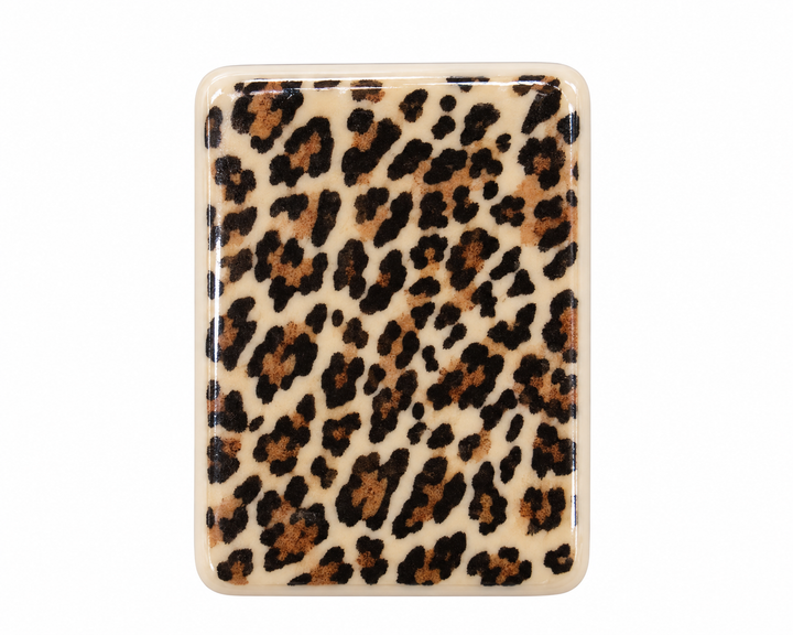 Leopard Print Mahjong Set with Mat, Tile Bag & Gift Box