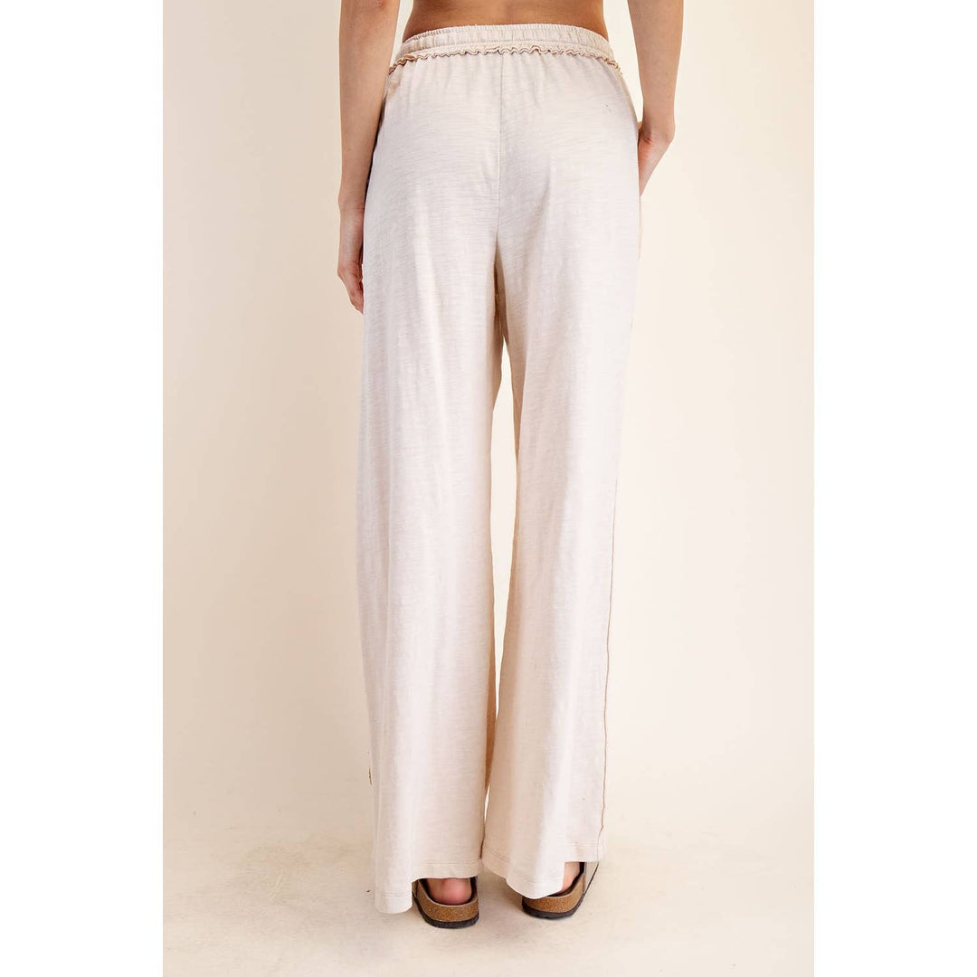 COTTON SLUB LOUNGING WIDE PANT
