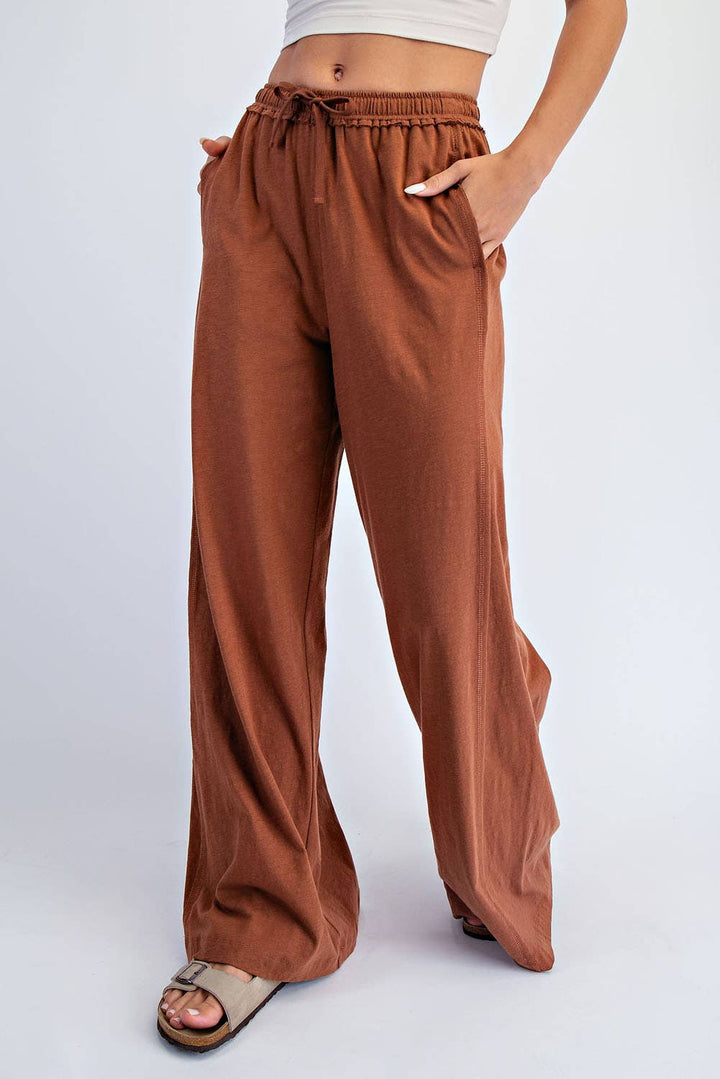 COTTON SLUB LOUNGING WIDE PANT